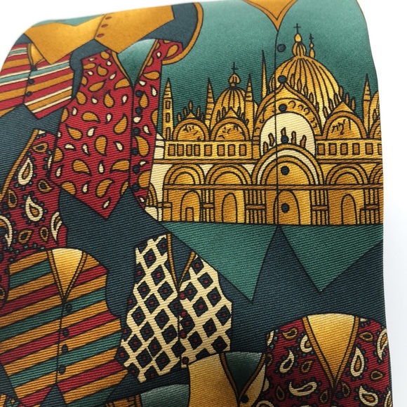 Firenze 100% Silk Tie Made in Italy.  Simone Italy. Landmarks Rome - Picture 4 of 10